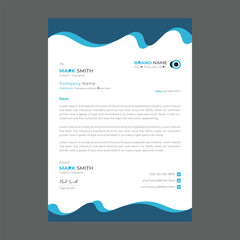 Modern letterhead template for stationery design