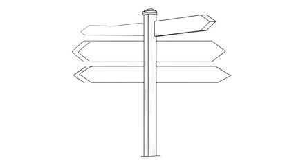 Obraz premium Minimal Road Signpost with Arrows for Directions
