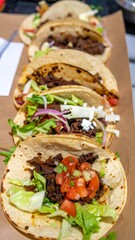 Mexican Tacos with Beef, Lettuce and Salsa for Premium Food Object and Street Cuisine Concept