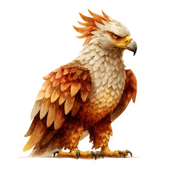 Griffin, watercolor painting, vector illustration, isolated on a white background.