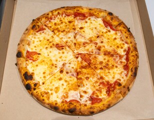 Classic Italian Pizza with Cheese and Tomato Topping for Premium Food Object and Traditional Cuisine Concept