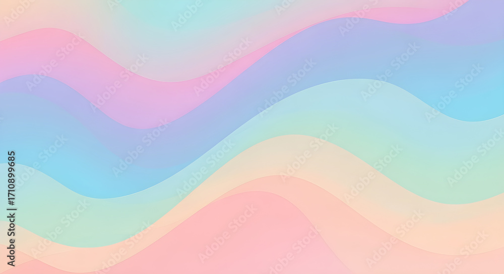 Poster soft pastel waves of color flowing across the frame in a gentle gradient.
