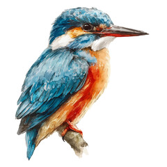 A watercolor painting of Kingfisher, vector illustration on white background.