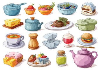 set of food icons
