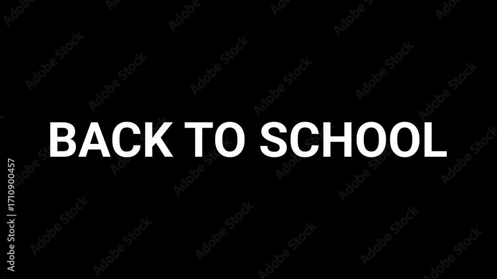 Aufkleber dynamic black and white animation reveals back to school message with abstract shapes. 4k text anima