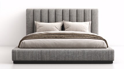 Modern Gray Sofa with Wooden Legs