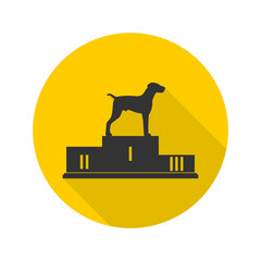 Dog on podium icon isolated on transparent background