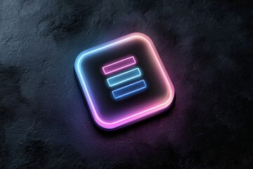 A bright blue neon light switch with a glowing button icon is a cool design for a website