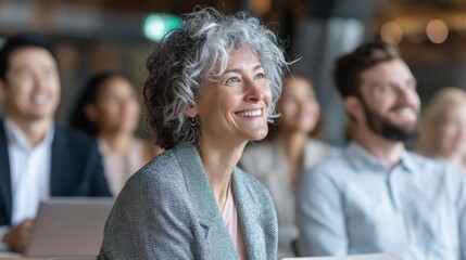 Engaged group during cooperative learning session in modern setting
