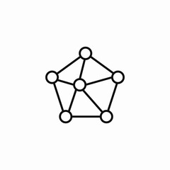 connected network hub icon sign vector