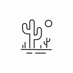 desert cactus icon sign vector