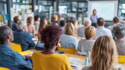 Engaged audience in diverse workshop setting highlighting cooperative learning