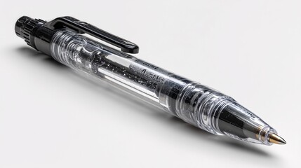 Naklejka premium Transparent Mechanical Pen on White Background