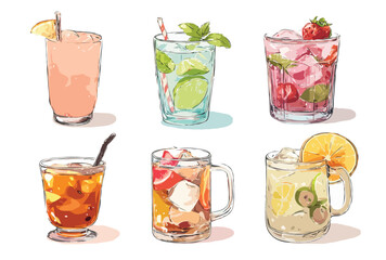 summer drinks vector art