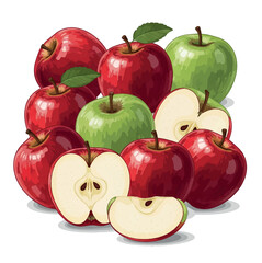 drawing, fruit, illustration, food, vector, organic, design, leaf, apple, summer, art, fresh, healthy, set, graphic, isolated, vegetarian, vitamin, sketch, icon, nature, diet, collection, drawn, line,