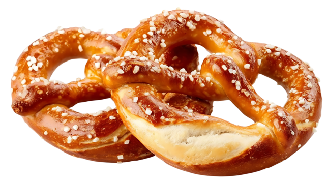 salted pretzel isolated on white or transparent png