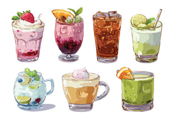 summer drinks vector art