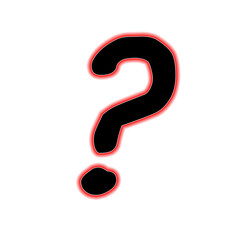 Question mark design with red outline, ideal for learning, education, and problem-solving contexts