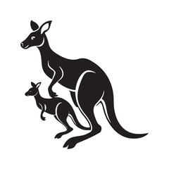 kangaroo vector silhouette sketch art logo idea collection