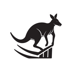 kangaroo vector silhouette sketch art logo idea collection
