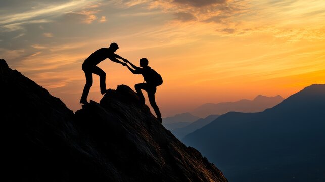 Climb the peak of life hand in hand