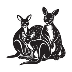 kangaroo vector silhouette sketch art logo idea collection