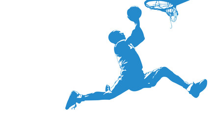 Dynamic Silhouette Illustration of Basketball Player in Action