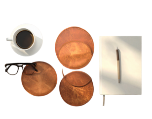 Minimal Isolated Round Leather Set