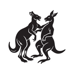 kangaroo vector silhouette sketch art logo idea collection