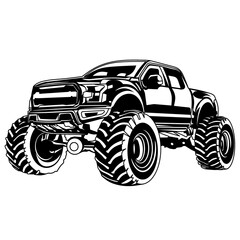 Monster truck black and white 