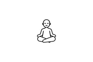 Lotus Pose Mindfulness Line Icon