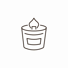 a lit candle in jar icon sign vector