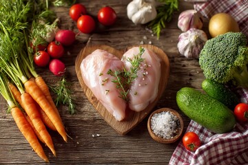 Fresh vegetables including red onion, green pepper, and tomato on a wooden board ready for a healthy mealFresh vegetables including red onion, green pepper, and tomato on a wooden board ready for a he