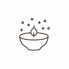 aromatherapy candle bowl icon sign vector