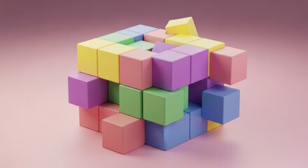 Obraz premium Abstract Colorful Building Blocks Arrangement