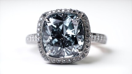 Elegant square diamond ring