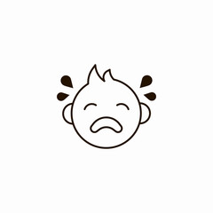 crying baby face icon sign vector