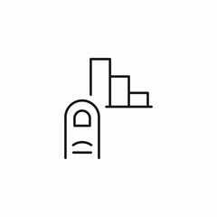 finger reading graph icon sign vector