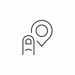 finger showing location icon sign vector