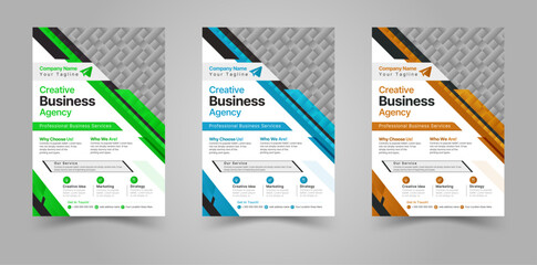A professional and dynamic corporate flyer design template. Perfect for creative business agencies, marketing firms, and various professional services. This clean and modern design is easy to custom..