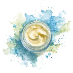 Face Cream, watercolor painting, vector illustration, isolated on a white background.
