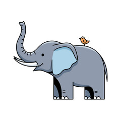 Elephant with little Bird