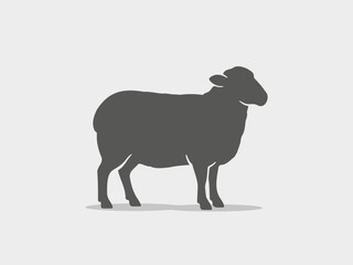 Sheep silhouette. Farm animal. Vector illustration.