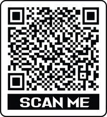 QR Code with Scan Me Text on White Background for Digital Information Access QR code