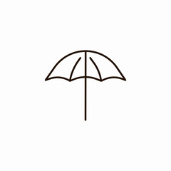 open beach umbrella icon sign vector