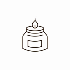 single wick candle jar icon sign vector