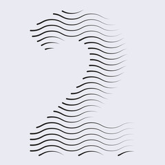 2 Number Lines Logo Icon vector and Illustration