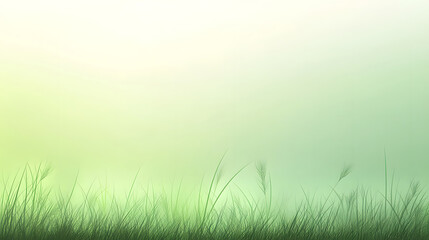 Fototapeta premium A serene image of green grass with a soft, blurred background, representing a natural and peaceful outdoor landscape.
