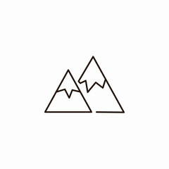 two mountain peaks icon sign vector