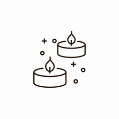 two lit tea lights icon sign vector